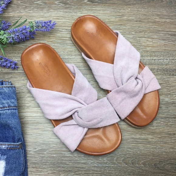 Urban Outfitters Shoes - Urban Outfitters | Suede Twist Slides Lavender